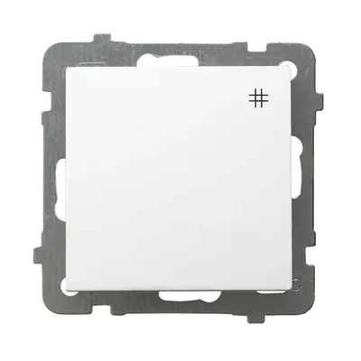 Biały łącznik krzyżowy Ospel As ŁP-4G/m/00 z metalowym stelażem, idealny do instalacji elektrycznych.
