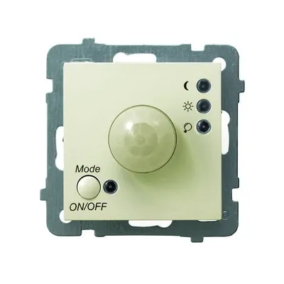 Elektroniczny czujnik ruchu Ospel Ecru As - ŁP-16G/m/27 z pokrętłem regulacji i przyciskiem ON/OFF