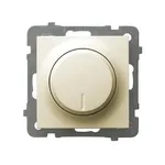 Ściemniacz uniwersalny do LED As Ecru Ospel z pokrętłem regulacyjnym, model ŁP-8GL2/m/27, na białym tle.