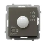 Elektroniczny czujnik ruchu Ospel Sonata w kolorze czekoladowego metaliku, model ŁP-16R/m/40, z przyciskiem ON/OFF i regulacją trybu.