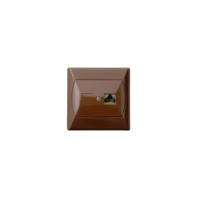 Gniazdo komputerowe pojedyncze RJ45, kat.5e, kolor brązowy, producent Ospel, model GPK-1A/K/24