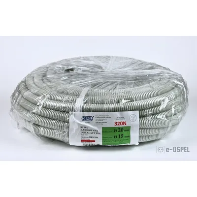 Rura karbowana instalacyjna Ospel RKI-20A/25 szara, fi 20/15,2 mm, 320N, 25mb, na rolce, w folii ochronnej.