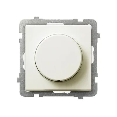 Ściemniacz uniwersalny do LED Ospel Sonata w kolorze ecru, z okrągłym pokrętłem, model ŁP-8RL2/m/27.