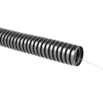 Szara rura karbowana Ospel RKI-32AP/25 o średnicy wewnętrznej 24mm, odporna na UV, z pilotem, długość 25m.