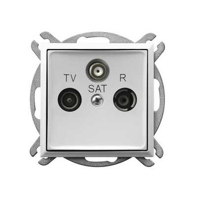 Gniazdo RTV-SAT przelotowe Biały Ospel Aria - GPA-USP/m/00