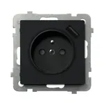 Gniazdo elektryczne pojedyncze Ospel Sonata GP-1RZPUSB/m/33 w kolorze czarny mat z wbudowanym portem USB typu A.