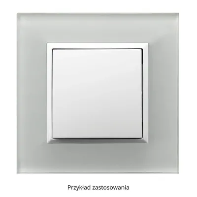 Ramka pojedyncza Ospel Aria Prestige R-1UGC/31/00 z białym szkłem i chromowanym wykończeniem.