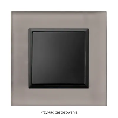 Ramka pojedyncza Ospel Aria Prestige R-1UGC/41/25 w kolorze szarego szkła z czarnym mechanizmem.