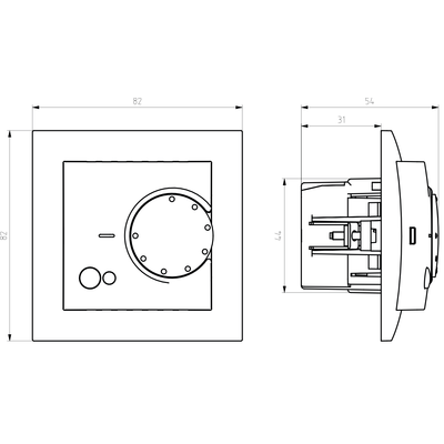Regulator temperatury z czujnikiem napowietrznym Srebrny Ospel Aria - RTP-1UN/m/18