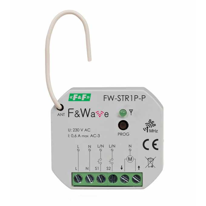Zestaw łącznika bezprzewodowego do sterowania roletami do systemu F&amp;F Biały - ZŁN-1RZF/m/00 Sonata