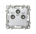 Gniazdo RTV-SAT z dwoma wyjściami SAT Biały Ospel Szafir - GPA-Z2S/m/00