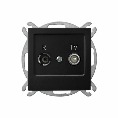 Gniazdo antenowe RTV przelotowe 10dB Czarny metalik - GPA-10GP/m/33 As