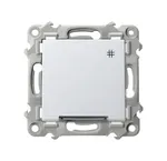 Łącznik krzyżowy z podświetleniem Biały Szafir Ospel ŁP-4ZS/m/00, biały z szarym mechanizmem.