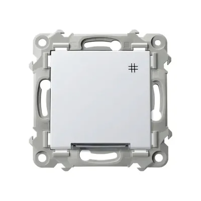 Łącznik krzyżowy z podświetleniem Biały Szafir Ospel ŁP-4ZS/m/00, biały z szarym mechanizmem.