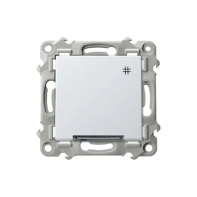 Łącznik krzyżowy z podświetleniem Biały Szafir Ospel ŁP-4ZS/m/00, biały z szarym mechanizmem.