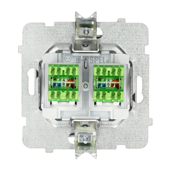 Gniazdo komputerowe podwójne 2xRJ45 kat. 5e, MMC Biały mat - GPK-2R/K/m/75 Sonata