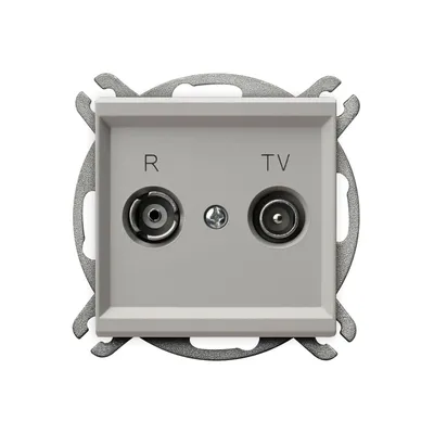 Gniazdo antenowe RTV zakończeniowe Ospel Kaszmir Sonata GPA-10RPZ/m/82 z dwoma wejściami R i TV.