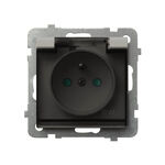 Gniazdo bryzgoszczelne z przesłonami IP-44 Kaszmir, klapka dymna - GPH-1RZP/m/82/d Sonata