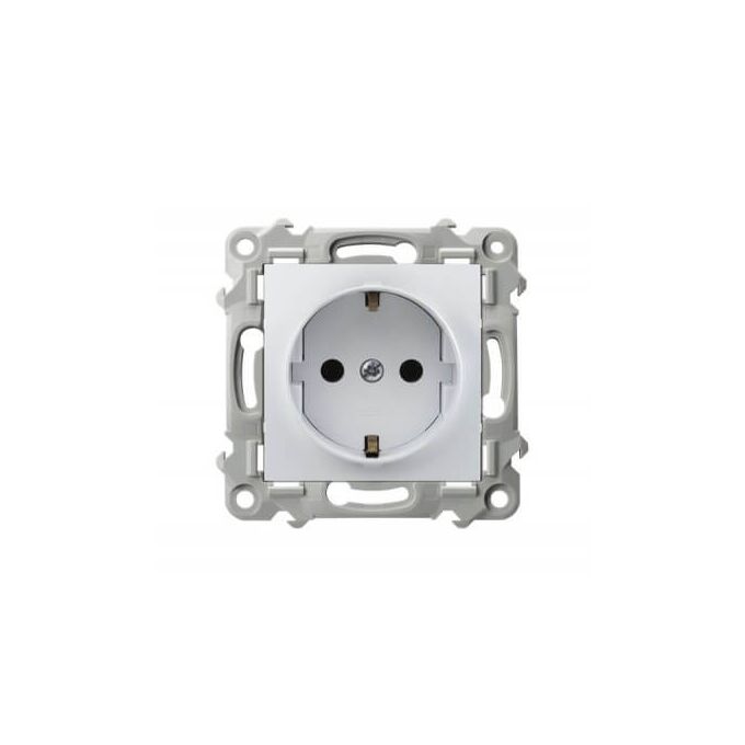 Gniazdo pojedyncze z uziemieniem Schuko Biały - GP-1ZS/m/00 Szafir