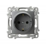 Gniazdo pojedyncze z uziemieniem Schuko Szary mat - GP-1ZS/m/70 Szafir