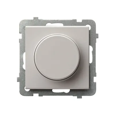 Ściemniacz uniwersalny do LED Ospel Kaszmir Sonata - ŁP-8RL2/m/82, biały, z okrągłym pokrętłem, montaż podtynkowy.