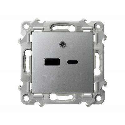 Ładowarka podwójna USB typu A+C 2.1A Czarny metalik Ospel Szafir - GPUSB-2Z/m/18