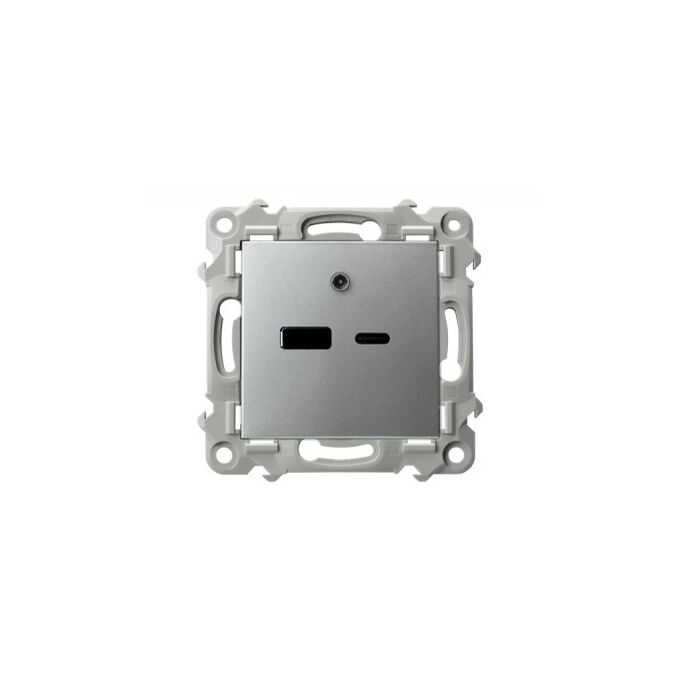 Ładowarka podwójna USB typu A+C 2.1A Czarny metalik Ospel Szafir - GPUSB-2Z/m/18