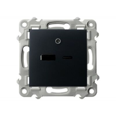 Ładowarka podwójna USB typu A+C 2.1A Srebrny Ospel Szafir - GPUSB-2Z/m/33
