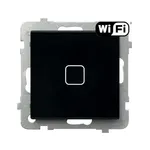 Łącznik dotykowy jednobiegunowy Ospel Sonata Touch z Wi-Fi, czarne szkło, symbol ŁPDT-1RS/m/32