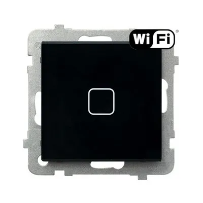 Łącznik dotykowy jednobiegunowy Ospel Sonata Touch z Wi-Fi, czarne szkło, symbol ŁPDT-1RS/m/32