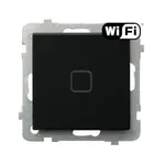 Łącznik dotykowy jednobiegunowy Ospel Sonata Touch z Wi-Fi, czarne szkło szronione, model ŁPDT-1RS/m/79.