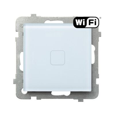 Łącznik dotykowy jednobiegunowy Wi-Fi Białe Szkło Sonata Touch - ŁPDT-1RS/m/31