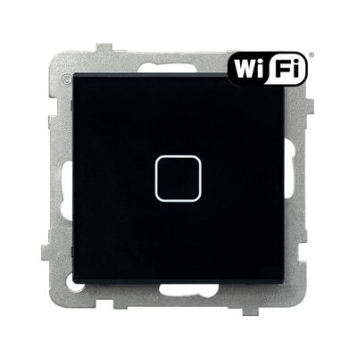 Łącznik dotykowy jednobiegunowy Wi-Fi Czarne Szkło Sonata Touch - ŁPDT-1RS/m/32