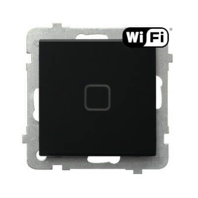 Łącznik dotykowy jednobiegunowy Wi-Fi Czarne Szkło Szronione Sonata Touch - ŁPDT-1RS/m/79