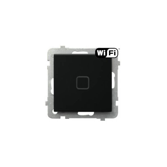 Łącznik dotykowy jednobiegunowy Wi-Fi Czarne Szkło Szronione Sonata Touch - ŁPDT-1RS/m/79