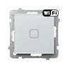 Łącznik dotykowy jednobiegunowy Wi-Fi Ospel Sonata Touch, białe szkło szronione, z symbolem Wi-Fi