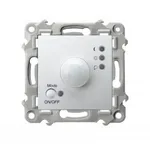 Elektroniczny czujnik ruchu Ospel Biały Szafir ŁP-16Z/m/00 z pokrętłem regulacji i przyciskiem ON/OFF.