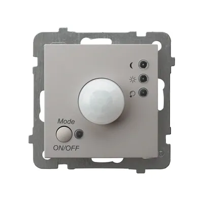 Elektroniczny czujnik ruchu Ospel Kaszmir As z pokrętłem regulacji i przyciskiem ON/OFF, szary.