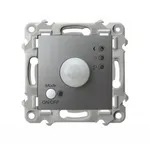 Elektroniczny czujnik ruchu Ospel Szafir ŁP-16Z/m/70 w kolorze szarym matowym, z przyciskiem Mode i ON/OFF.