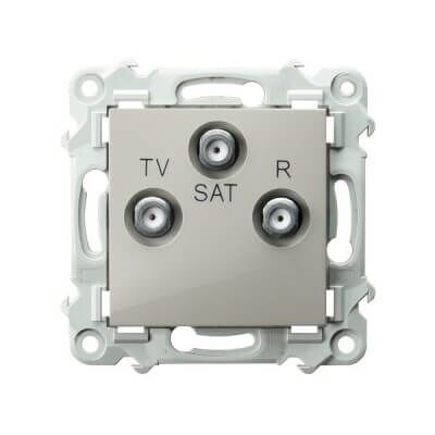 Gniazdo RTV-SAT przelotowe Kaszmirowy beż Ospel Szafir - GPA-ZSP/m/83