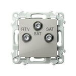 Gniazdo RTV-SAT z dwoma wyjściami SAT Kaszmirowy beż Ospel Szafir - GPA-Z2S/m/83