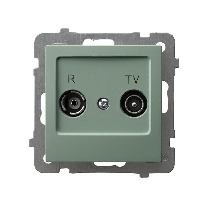Gniazdo antenowe RTV przelotowe 16dB Zielony mat - GPA-16GP/m/84 As