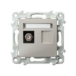 Gniazdo antenowe typu F pojedyncze Kaszmirowy beż Ospel Szafir - GPA-1ZF/m/83