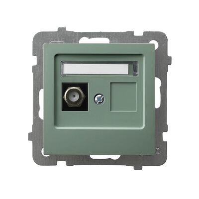 Gniazdo antenowe typu F pojedyncze Zielony mat - GPA-1GF/m/84 As