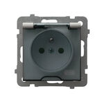 Gniazdo bryzgoszczelne IP-44 Kaszmir, klapka dymna - GPH-1GZ/m/82/d As