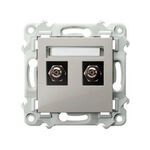 Gniazdo ekwipotencjalne podwójne Kaszmirowy beż Ospel Szafir - GPE-2Z/m/83