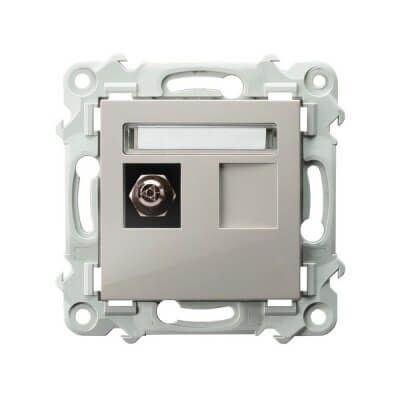 Gniazdo ekwipotencjalne pojedyncze Kaszmirowy beż Ospel Szafir - GPE-1Z/m/83