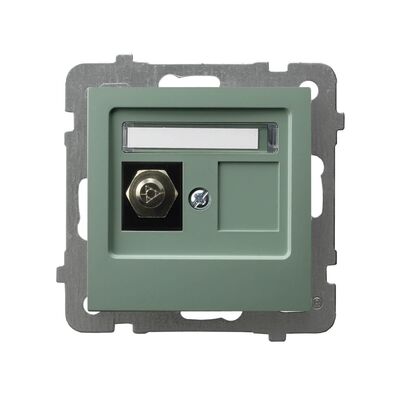 Gniazdo ekwipotencjalne pojedyncze Zielony mat - GPE-1G/m/84 As