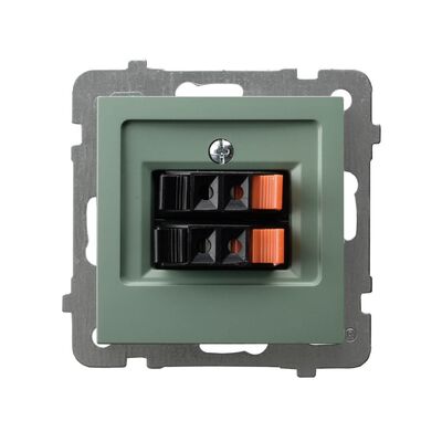 Gniazdo głośnikowe podwójne Zielony mat - GG-2G/m/84 As