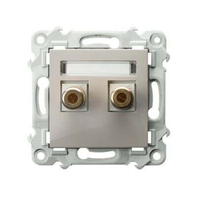 Gniazdo głośnikowe pojedyncze 6mm2 Kaszmirowy beż Ospel Szafir - GGN-1Z/m/83